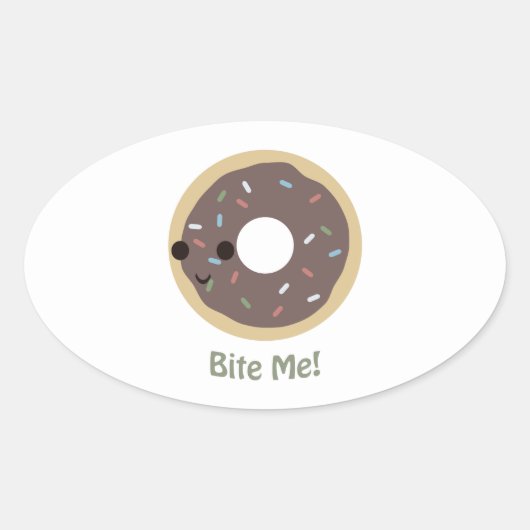Biss mich nicht! ovaler aufkleber (Vorderseite)