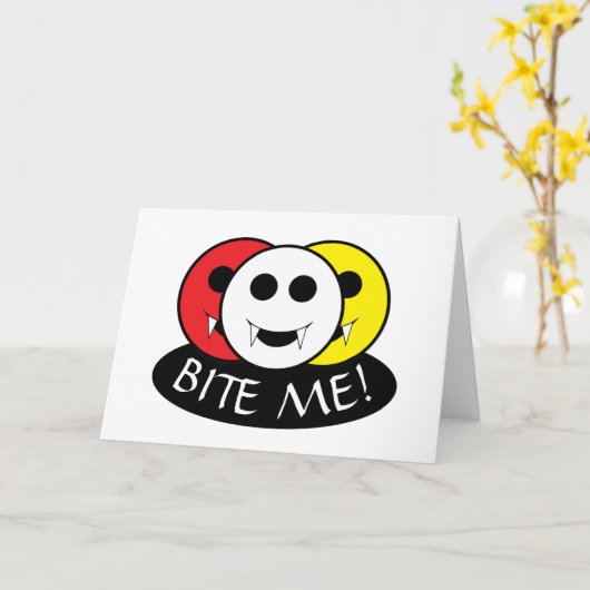 Biss mich! Vampire Karte (Gelbe Blume)