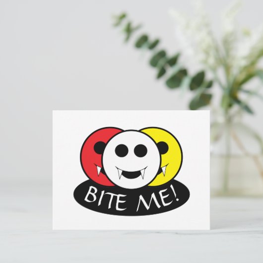 Biss mich! Vampire Postkarte (Stehend Vorderseite)
