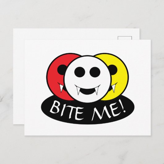 Biss mich! Vampire Postkarte (Vorne/Hinten)