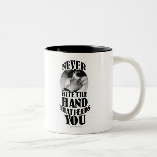 Biss nie, dass Cat Cliche Spaß Spaß Zweifarbige Tasse