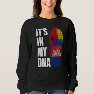 Bissau Guinean And Cambodian Mix DNA Flag Heritage Sweatshirt