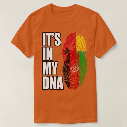 Bissau-Guineische und afghanische DNA-Fahne T-Shirt (Design vorne)