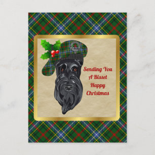Bisset Clan Abzeichen & Tartan Weihnachten Postkarte