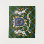 Bisset Clan Abzeichen & Unicorns mit Tartan Wandteppich (Vorderseite)