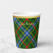 Bisset Personalisiert Tartan Christmas Pappbecher (Rückseite)