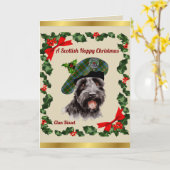 Bisset Scottie Dog Personalisiert Xmas Karte (Gelbe Blume)