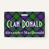 Bissiger Clan-Donald MacDonald Tartan Ausweis (Vorderseite)