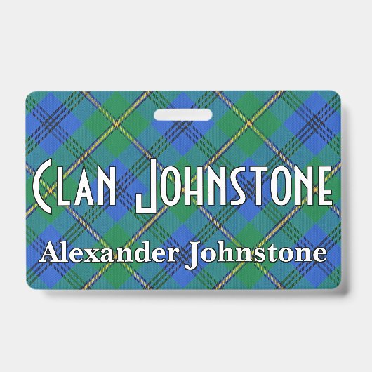 Bissiger Clan Johnstone Johnston Tartan Ausweis (Vorderseite)