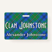 Bissiger Clan Johnstone Johnston Tartan Ausweis (Vorderseite)