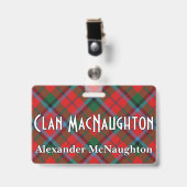 Bissiger Clan MacNaughton MacNachtan Tartan Ausweis (Front with Clip)