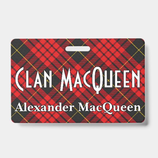 Bissiger Clan MacQueen Tartan Ausweis (Vorderseite)