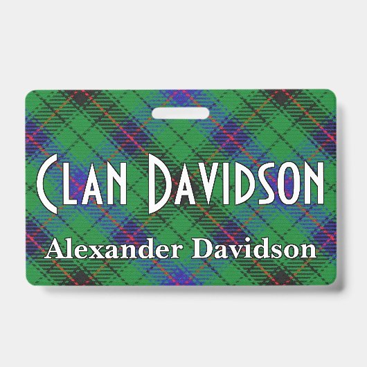 Bissiger ClanDavidsonTartan Ausweis (Vorderseite)