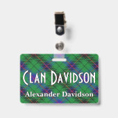 Bissiger ClanDavidsonTartan Ausweis (Vorderseite mit Clip)