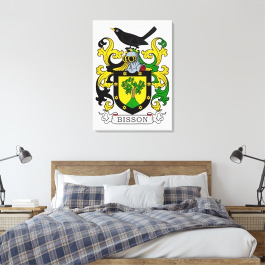 Bisson-Wappen Leinwanddruck (Insitu (Schlafzimmer))