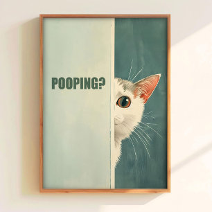 Bist du am Koten Poster Druckbar Katzen Badezimmer