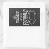 Bist du bereit für Fußball? Rechteckiger Aufkleber (Tasche)
