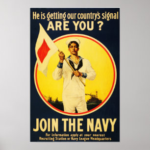 Bist du bereit? GEHEN SIE DER NAVY BEI! Rekrutieru Poster