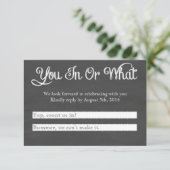 Bist du da? Chalkboard UAWG RSVP Karte (Stehend Vorderseite)