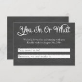 Bist du da? Chalkboard UAWG RSVP Karte (Vorne/Hinten)