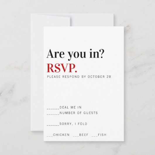 Bist du da? Vegas Wedding Response Card RSVP Karte (Vorderseite)