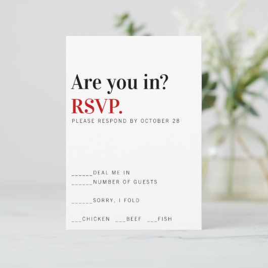 Bist du da? Vegas Wedding Response Card RSVP Karte (Stehend Vorderseite)