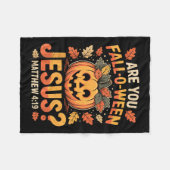 Bist du ein Fall-o-ween-Jesus-Christlicher-Hallowe Fleecedecke (Vorderseite (Horizontal))