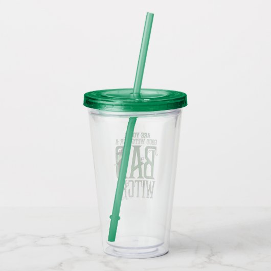 Bist du eine gute Hexe oder eine schlechte Hexe? Acryltrinkbecher (Rückseite)