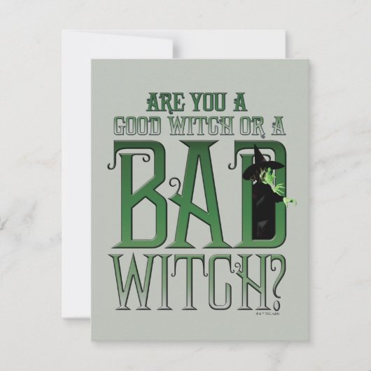 Bist du eine gute Hexe oder eine schlechte Hexe? Mitteilungskarte (Vorderseite)
