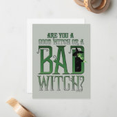 Bist du eine gute Hexe oder eine schlechte Hexe? Mitteilungskarte (Vorderseite/Rückseite Beispiel)
