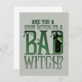 Bist du eine gute Hexe oder eine schlechte Hexe? Mitteilungskarte (Vorne/Hinten)