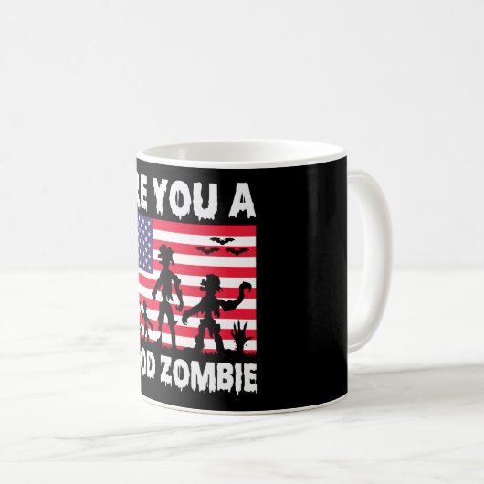 Bist du eine gute Zombie-Funny-Halloween-Tasse? Kaffeetasse (VorderseiteRechts)