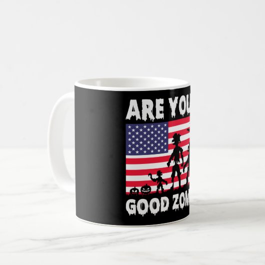 Bist du eine gute Zombie-Funny-Halloween-Tasse? Kaffeetasse (Vorderseite Links)