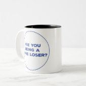 Bist du etwas lästiger? zweifarbige tasse (Vorderseite Links)