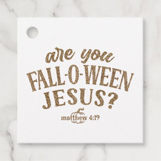 Bist du FALL-O-WEEN Jesus? Christlich Halloween Geschenkanhänger (Vorderseite)