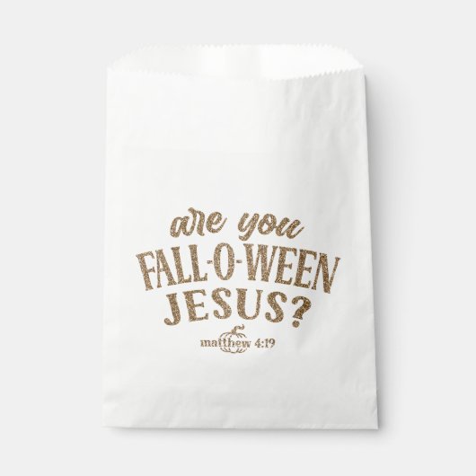 Bist du FALL-O-WEEN Jesus? Christlich Halloween Geschenktütchen (Vorderseite)