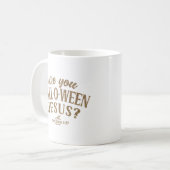 Bist du FALL-O-WEEN Jesus? Christlich Halloween Kaffeetasse (Vorderseite Links)