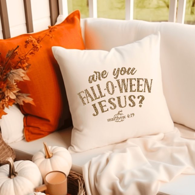 Bist du FALL-O-WEEN Jesus? Christlich Halloween Kissen (Von Creator hochgeladen)