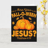 Bist du Fall-o-ween Jesus Christlicher Kürbis Hall Karte (Gelbe Blume)