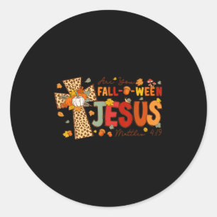 Bist du Fall-o-ween Jesus Fall Halloween Christlic Runder Aufkleber