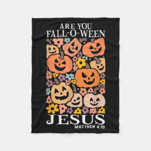 Bist du Fall-o-ween Jesus Kürbisse christlicher Gr Fleecedecke
