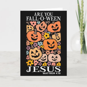Bist du Fall-o-ween Jesus-Kürbisse christlicher Ha Karte