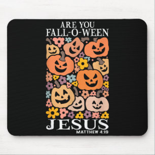 Bist du Fall-o-ween Jesus Kürbisse Christliches Ha Mousepad