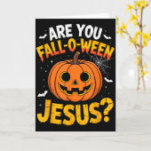Bist du Fall O Ween Jesus_ Lustiger christlicher H Karte (Gelbe Blume)