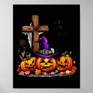 Bist du Fall-o-ween Jesus lustiger Kürbis _1 Poster