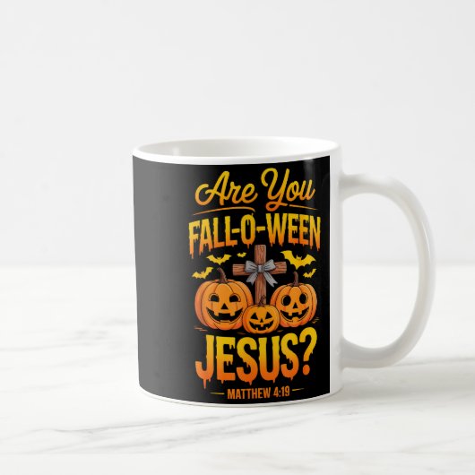 Bist du Fall-o-ween Jesus Matthäus 4_19 Halloween Kaffeetasse (Rechts)