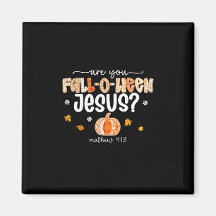 Bist du Fall O Ween Jesus Vintage Patch Kürbis Dan Magnet