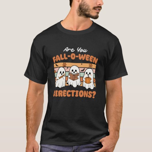 bist du Fall-O-Ween Richtungslehrer Retro Hallo T-Shirt (Vorderseite)