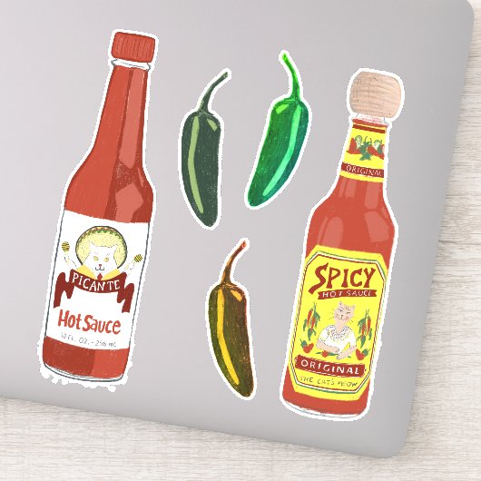 Bist du Kätzchen? Hot Sauces Niedlich Cat Spicy Sa Aufkleber (Detail)