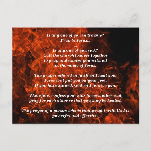 Bist du krank? Dann Bete James 5:13-16 Postkarte (Vorderseite)